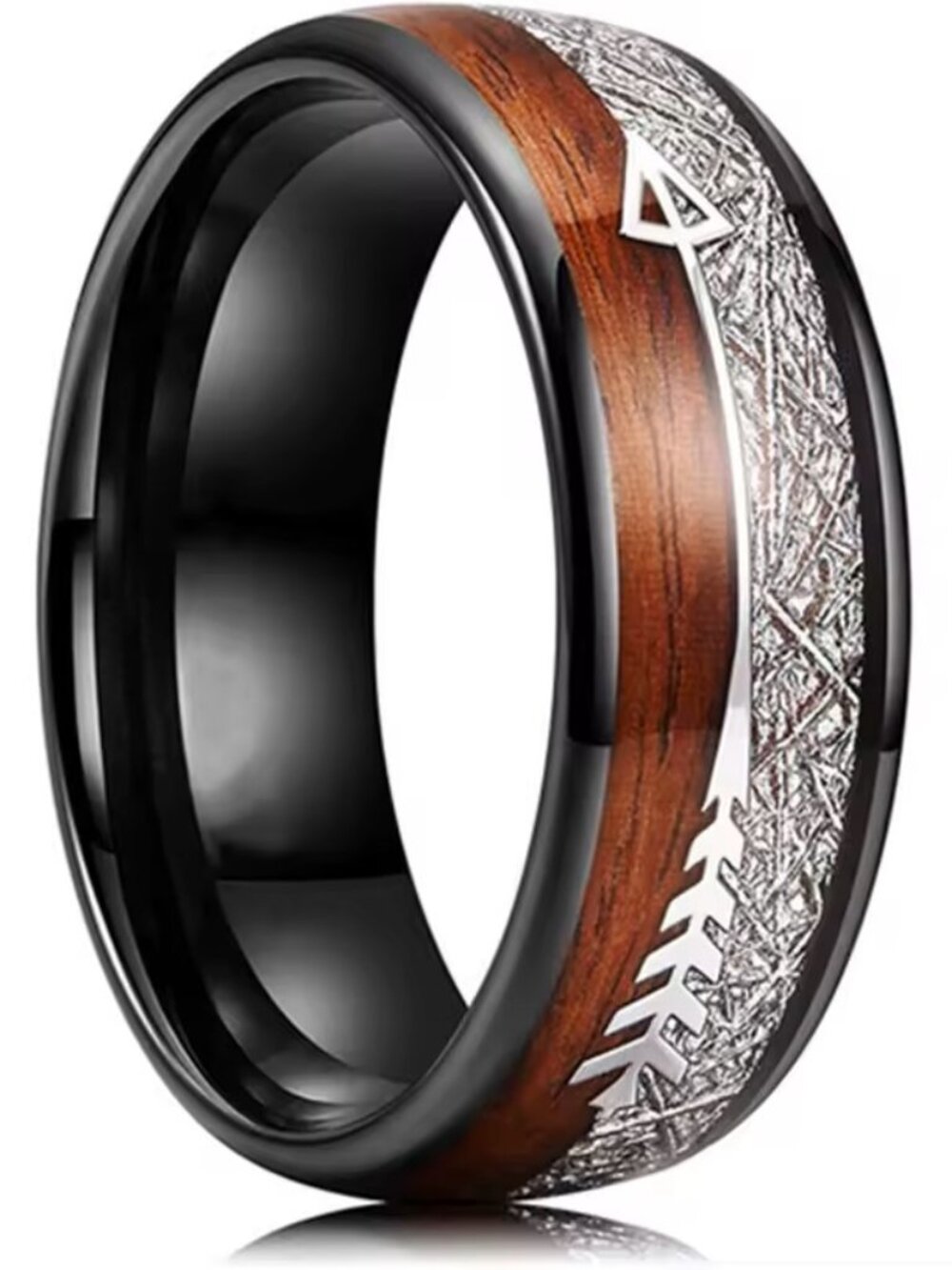 (01) Men's 8mm Tungsten Wedding Band, Size 11 (Brand New With Box)